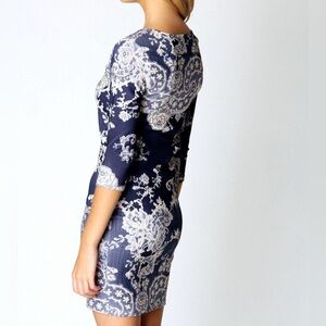 Boohoo Blue & White Bodycon Dress